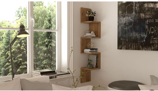 Corner Wall Shelf Beige 22x22x117.2cm