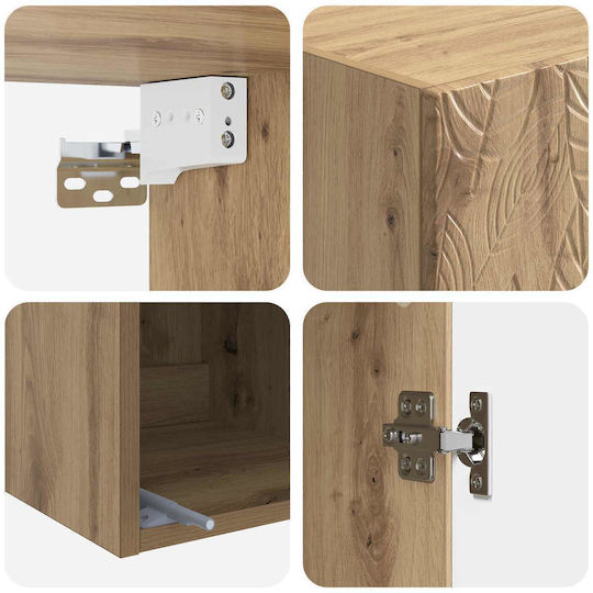 vidaXL Bathroom Cabinet 33x34.5x90cm Oak