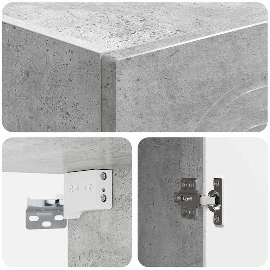 vidaXL Bathroom Cabinet 33x34.5x90cm Gray