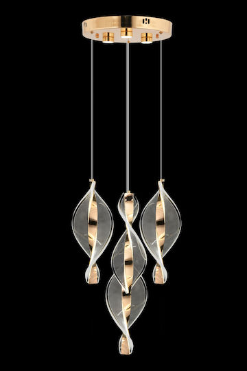 SteweHome Deckenleuchte Gelbe mit Kristallen für Lampenbirnensockel G9 35x35x81cm