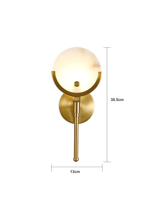 SteweHome Modern Wall Lamp with Integrated LED and Warm White Light Gold
