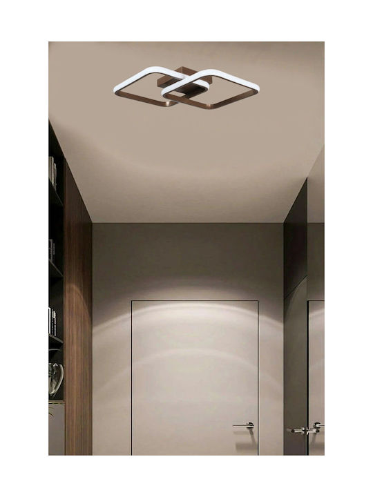 SteweHome Πλαφονιέρα Οροφής 33εκ. Καφέ με Ενσωματωμένο LED