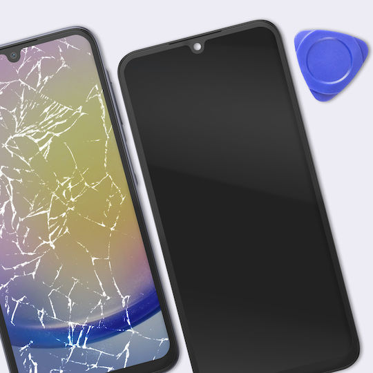 Clappio Vollbild Samsung Galaxy A25 5G LCD TFT Display Gehäuse Schwarz