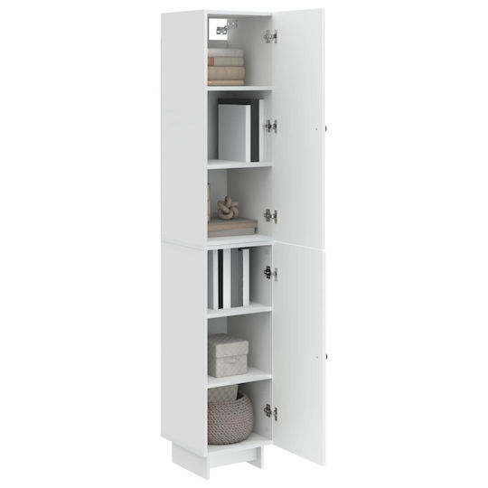 vidaXL Bathroom Floor Column Cabinet L34.5xD33xH90cm White