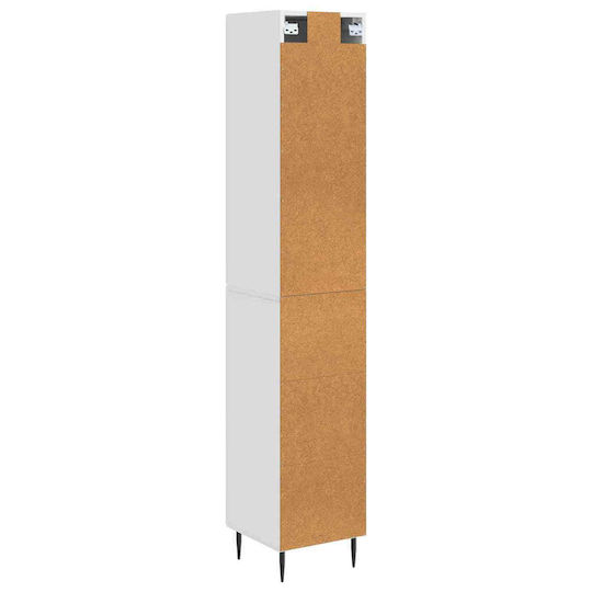 vidaXL Bathroom Column Cabinet Wall Hung M33xD34.5xH89.5cm White