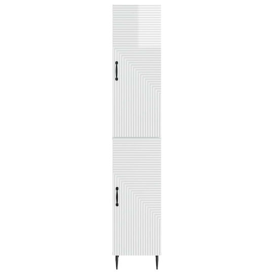 vidaXL Bathroom Column Cabinet Wall Hung M33xD34.5xH89.5cm White