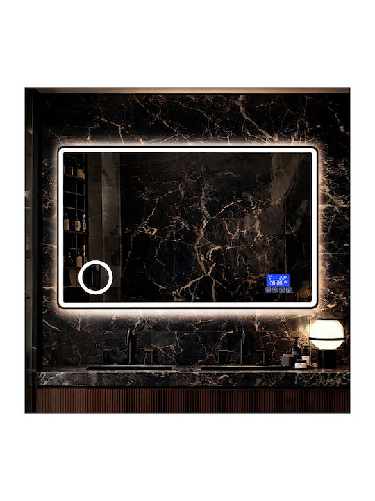 Futura Увеличаващо Правоъгълно Огледало за Баня LED Touch с Bluetooth 120x80cm Прозрачно