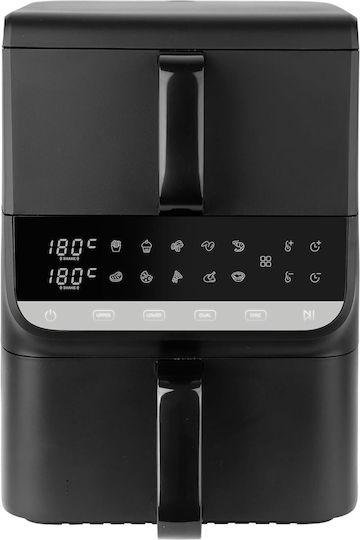 Emerio Double Chamber XL Air Fryer Vertical Air Fryer 2 Buckets 3.5lt + 6.5lt 2 Heating Elements & Touch Screen 2500W