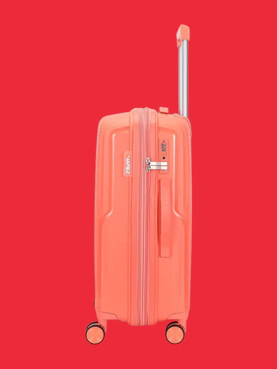 Amber Medium Hard Suitcase Peachy Red Height 66cm
