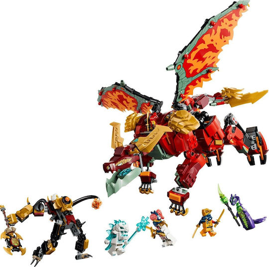 LEGO Ninjago Трансформиращ Механичен Дракон Wyldfyre за 9+ Години 821 Бройки
