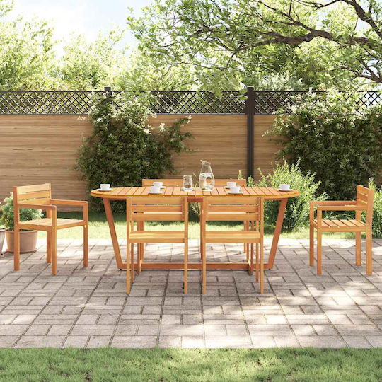 Garten- und Outdoor-Möbelsets 7 Stück Akazie