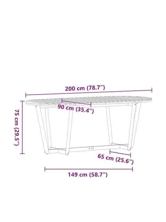 Garten- und Outdoor-Möbelsets 7 Stück Akazie