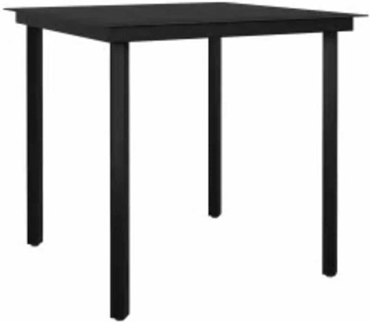 Set Sala De Mese Pentru Exterior 3 Piese Negru Cu Perne
