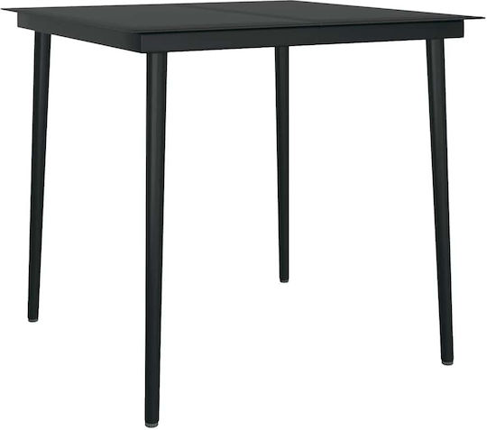 Garden & Outdoor Furniture Set Dining Room 3 Pieces Black with Pillows
