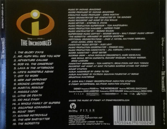 Michael Giacchino - The Incredibles (an Original Soundtrack) CD Μουσικής