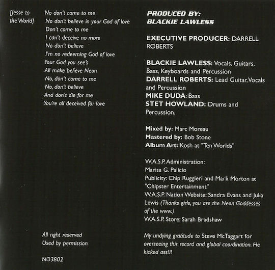 W.a.s.p. - The Neon God: Part 2 - The Demise CD Μουσικής