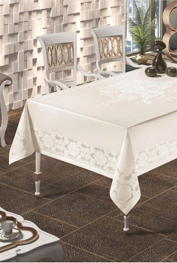 SteweHome Beige Lace Tablecloth 160x220cm