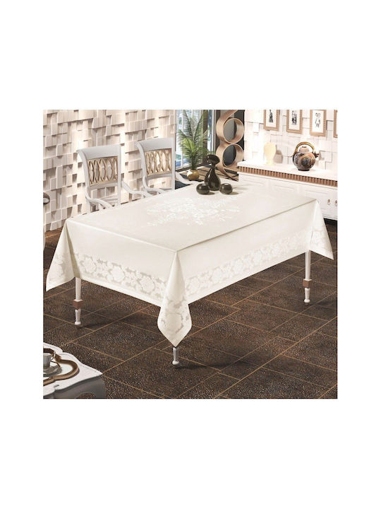SteweHome SteweHome Beiges Tischtuch Mit Spitze 160x220cm