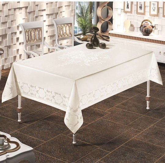 SteweHome Tablecloth With Lace Beige 160x220cm