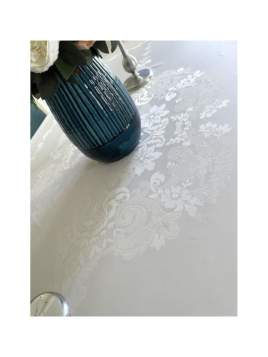SteweHome Tablecloth With Lace Stain Resistant White 160x220cm