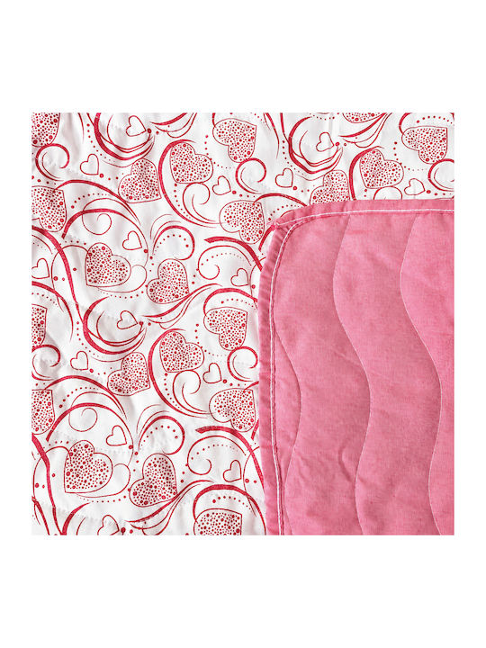 Kotonia Home Pătură Dublă cu Umplere Microfibra 200x230 cm Roz 150 GSM