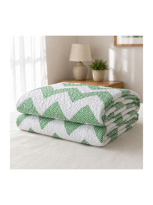 Kotonia Home Microfiber Semi-Double Coverlet Sage Green 180x230cm