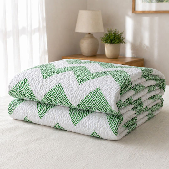 Kotonia Home Κουβερλί Ημίδιπλο Microfiber Sage Green 180x230cm