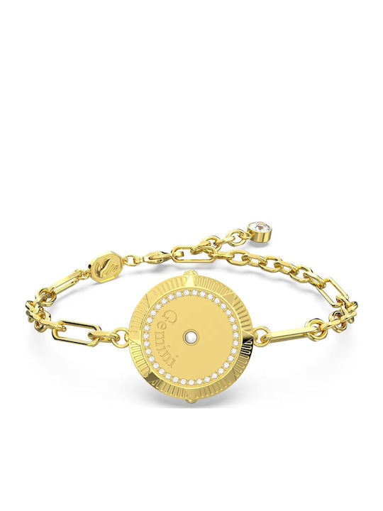 Swarovski Women's Bracelet Stainless Steel Gold Plated 20cm
