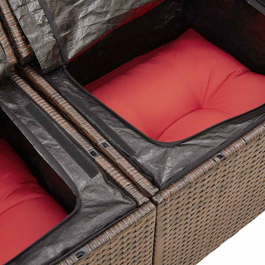 Garten- und Outdoor-Möbelsets 6 Stück Braun mit Kissen