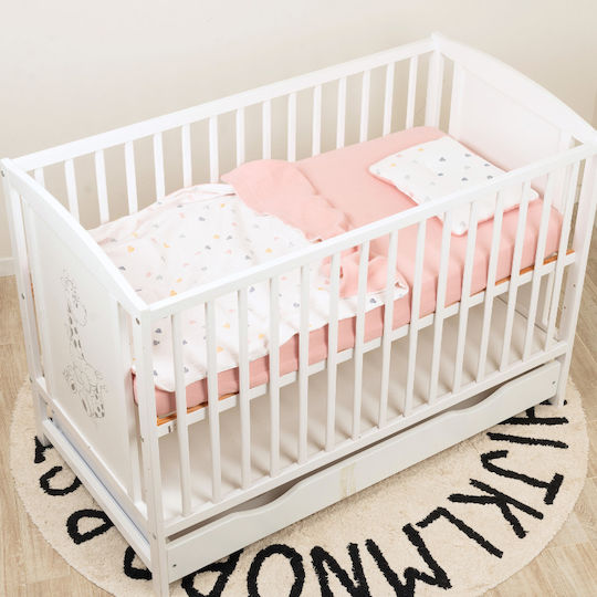 Kidizi Baby Bettwäsche-Set Für Krippe Farbmuster Herzen 3 Stück