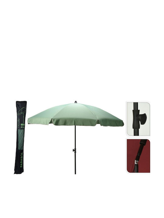 Floor Circular Metal Green Parasol with Base 1.85m