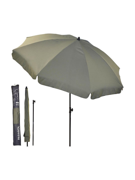 Floor Circular Metal Green Parasol with Base 1.85m