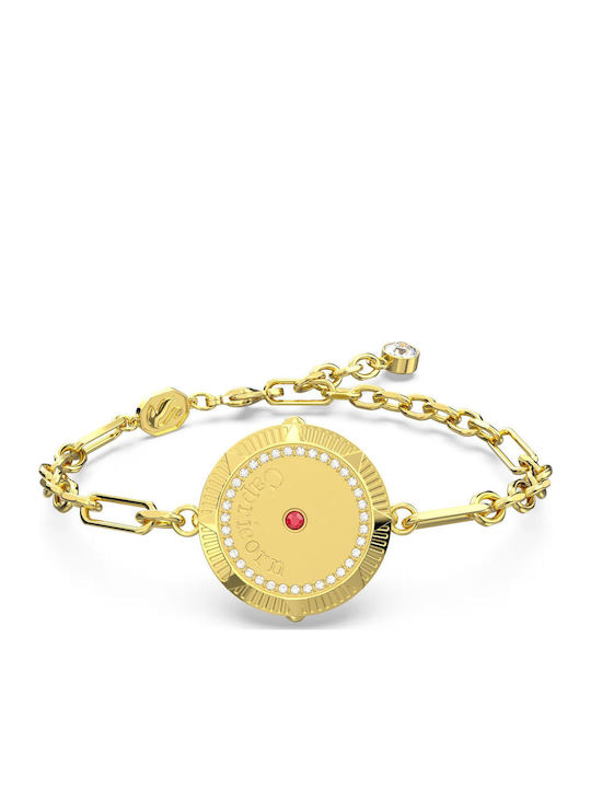Swarovski Women's Bracelet Stainless Steel Gold Plated 20cm