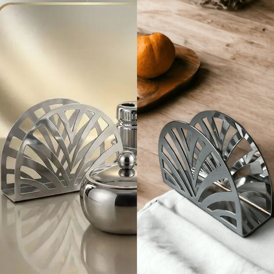 Suport Pentru Șervețele Metalic Argintiu 13x9cm