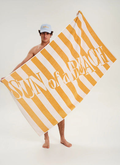 Sun of a Beach Πετσέτα Θαλάσσης Βαμβακερή Κίτρινη 100x180εκ.