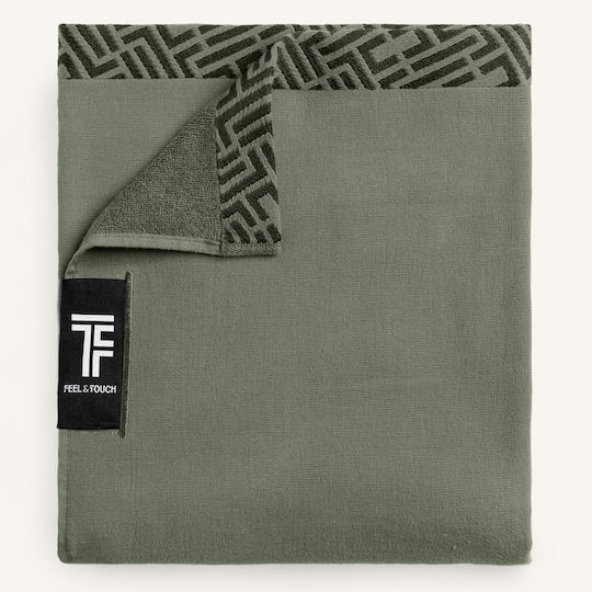 Feel & Touch Cotton Khaki Beach Towel 90x180cm