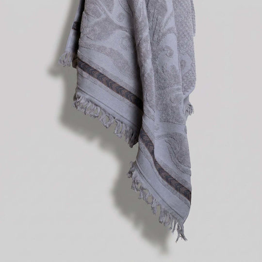 White Fabric Πετσέτα Θαλάσσης Βαμβακερή Γκρι 80x150εκ.