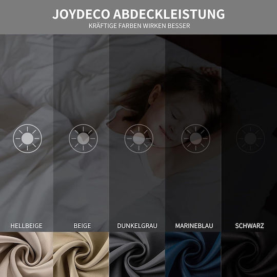 Joydeco Σετ Κουρτίνες Συσκότισης με Τρουκς Navy Blue 140x245εκ.