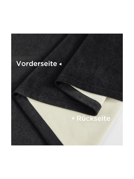 Joydeco Σετ Κουρτίνες Συσκότισης με Τρέσα Black 140x220εκ.