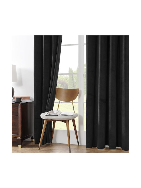 Joydeco Σετ Κουρτίνες Συσκότισης με Τρέσα Black 140x220εκ.