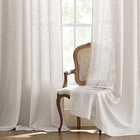 Miulee Set Window Curtains With Grommets White 140x260cm