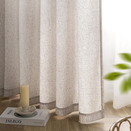 Miulee Set Window Curtains With Grommets White 140x260cm