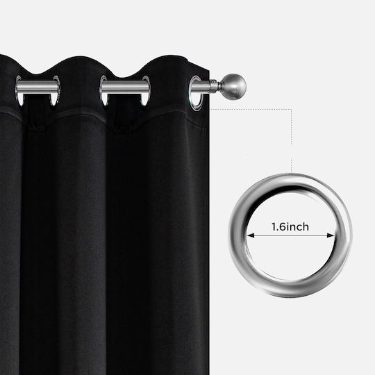 Joydeco Σετ Κουρτίνες Συσκότισης με Τρουκς Black 140x240εκ.