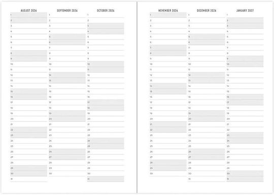 Academic Diary Letts Daisies 2026-2027 Weekly 2 Pages A6 Multilanguage Mint 27-031870