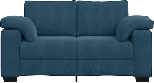 Zweisitzer Samt Sofa Blau 160x77x82cm