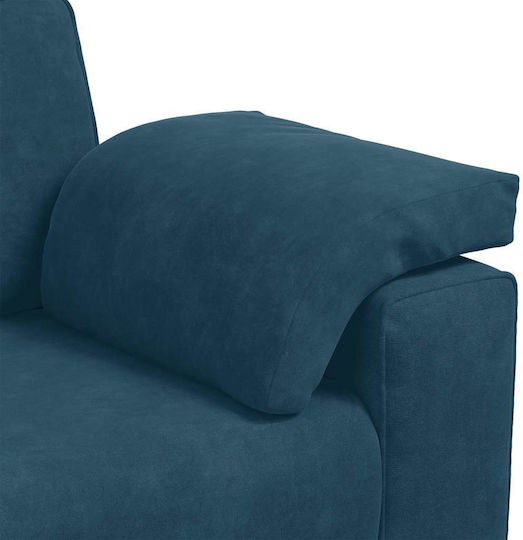 Zweisitzer Samt Sofa Blau 160x77x82cm