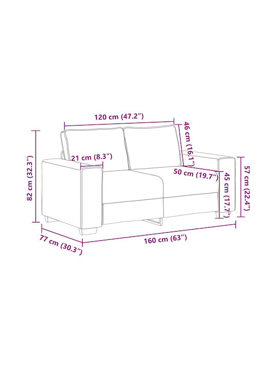Doppelsitzer Sofa Rotes 160x77x82cm