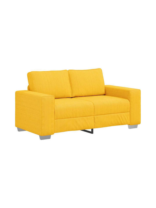 Two-Seater Couch Light Yellow 160x77x82 cm