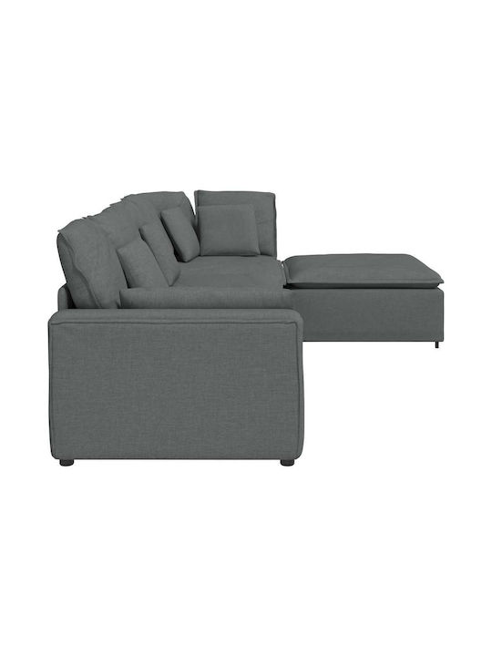 Corner Couch with Right Corner Dark Gray 312x205x64 cm