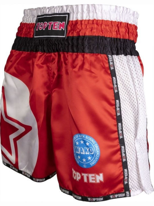 Wako Star Men's Boxing Shorts Red